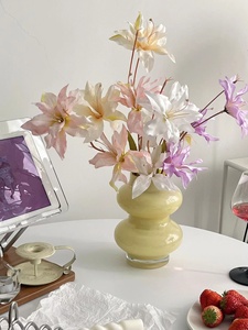 法式粉紫色百合花绢布ins民宿咖啡馆假花装饰餐桌摆设浪漫小清新