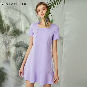 红英企业折扣店淘宝vivian liu qy2214101 2022春女装新款v领七分袖