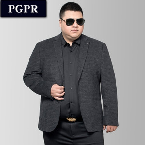 pgpr 西服男加肥加大码商务休闲正装礼服秋冬厚款宽松胖子西装男