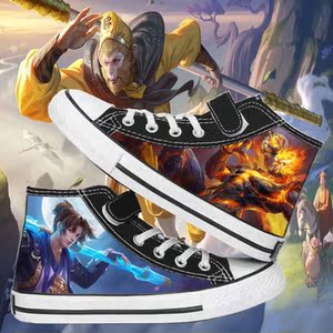 新款高帮春秋王者鞋子荣耀猴子至尊宝地狱火帆布鞋男中学生鞋