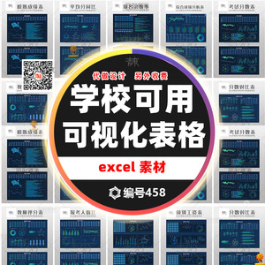 大数据科技可视化学校老师考试分数成绩管理分析表办公Excel模板