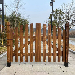 可定制户外防腐木围栏实木栅栏单双开门花园公园篱笆围墙隔断装饰
