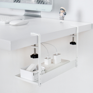 桌下理线器洞洞板桌面置物架多功能插线板收纳架夹桌铁艺挂板支架