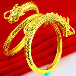 老凤祥黄金黄金手镯男士女款9999足金24k金纯金首饰龙凤镯龙头霸