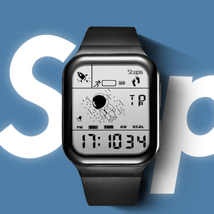 太空人电子手表男女孩青少年高中学生运动潮流初中生儿童闹钟夜光