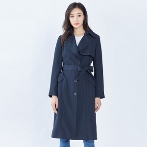 正品哥弟新款2021秋气质显瘦系带单排扣中长款风衣外套女1400346