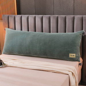 高级质感 蓝灰抱枕长条枕床上靠垫长方形床头大靠背1米5靠枕拆洗