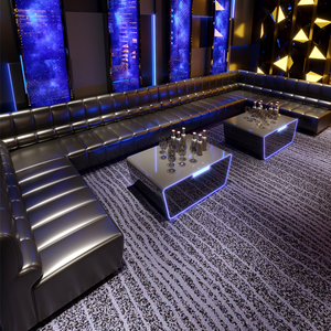定制ktv沙发会所k房包厢夜场转角u型l形歌厅酒吧卡座发光茶几组合