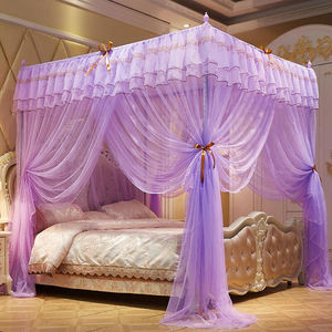 思烨蚊帐1.8米三开门落地支架加密加厚蚊帐家用宫廷学生公主纹帐