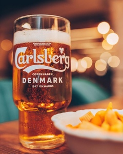 法国产原装进口嘉士伯Carlsberg啤酒杯400ml玻璃杯品鉴杯个性酒杯