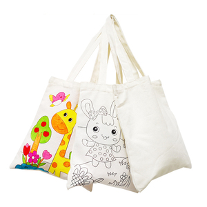 儿童手工绘画制作diy空白环保涂鸦帆布袋 幼儿园美劳活动亲子玩具