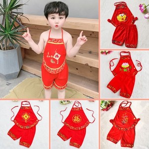儿童肚兜宝宝纯棉男女小儿兜兜套装端午节红肚兜六一幼儿园表演服