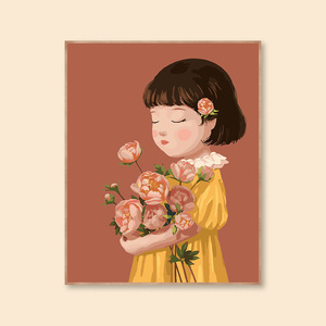 【上新】卡通女孩丨数字油画diy填充水油彩手工绘画画上涂色人物