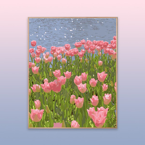 数字油画diy填充油彩手工绘画画上色涂色水彩风景装饰墨河旗舰店37