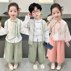 幼儿园表演出服女 童中国风汉服古装复古民族风古风儿 童唐装套装