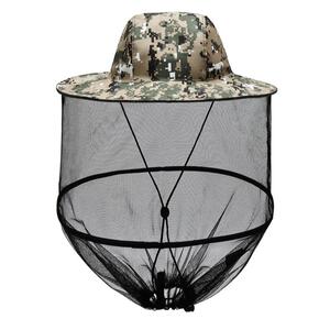 蜂冒防护帽防蜂帽遮脸专用养蜂面纱密蜂收蜂帽蜜蜂防蜂冒防护头罩