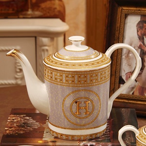 爱马仕适用欧式陶瓷咖啡具套装 奢华茶具茶杯套装 英式下午茶 创