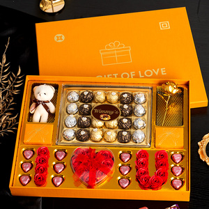 原创德芙巧克力礼盒装橙色送女友浪漫创意零食生日礼物520情人节