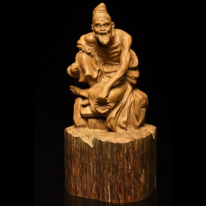 沉香木雕济公佛像摆件活佛神像佛堂居家客厅供奉实木雕刻工艺礼品