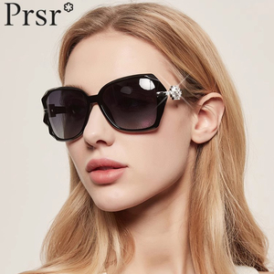 Prsr帕莎太阳眼镜女闪钻蝶形框墨镜气质款带度数可配近视帕沙带钻