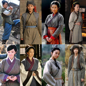 春秋战国时期影视古装女汉服侠女少夫人老太太农民百姓棉麻演出服