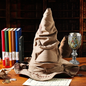 哈利波特分院帽周边霍格沃茨魔法学院巫师帽可发声英文版帽子道具