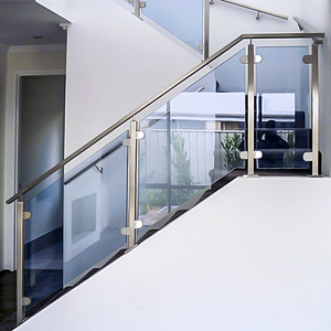 楼梯扶手室内家用阳台钢化玻璃护栏现代简约别墅不锈钢扶手栏杆