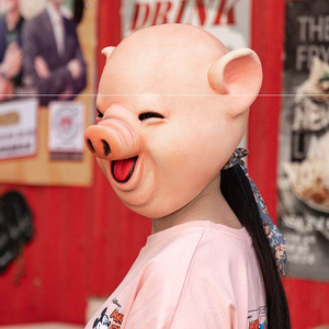 猪头套网红可爱小猪头面具搞笑头套全脸活动道具t节日节庆装扮道