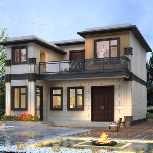 网红现代风别墅设计图纸两层农村自建房简约二层小洋房效果图22