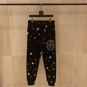 edhardy埃德哈迪 2020秋冬季克罗心马蹄十字架男女小脚运动休闲裤