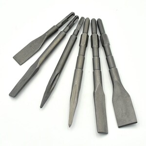 固美特弹簧钢电锤钻头方柄四坑冲击钻头圆柄电镐扁凿尖凿子镐錾子