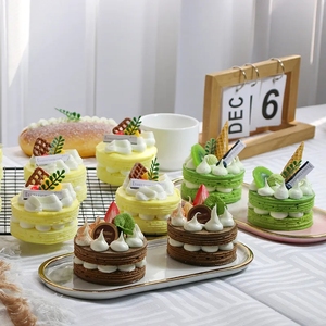 仿真假软香蛋糕面包模型摆设道具食物模型橱柜装饰摆设件婚庆道具