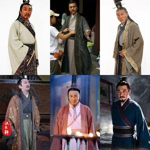 秦朝汉服春秋战国男汉服影视古装棉麻大臣服朝臣服员外富商演出服