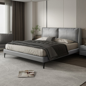 经典|莱肯意式极简真皮床现代简约软包实木主卧双人大床轻奢现代