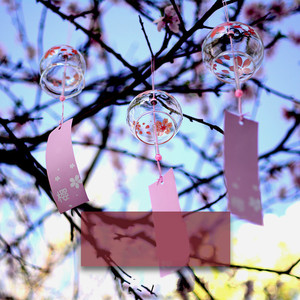 玻璃风铃透明悬挂式挂饰小玻璃瓶水晶日式卧室小清新森系梦幻日本