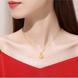 黄金项链999足金锁骨链周大福