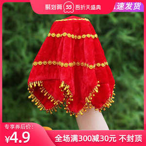 舞蹈手绢花二人转八角巾红手帕一对考级用儿童广场舞东北秧歌跳舞