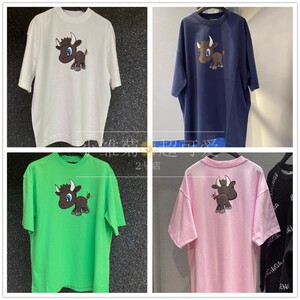 专柜正品balenciaga/巴黎世家夏牛年图案小牛印花宽松短袖t恤男女