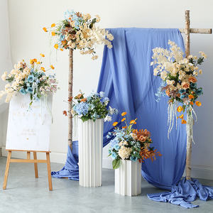 蓝色系活动布置花艺套装布景道具结婚订庆典车展迎宾区花卉插花
