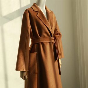 max家意大利原厂labbro双面水波纹顾佳同款100纯山羊绒大衣女mara