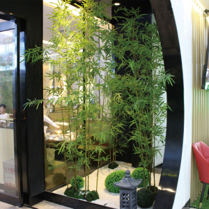 仿真竹子隔断挡墙假竹子仿真植物室内竹叶装饰仿真竹子造景绿植景