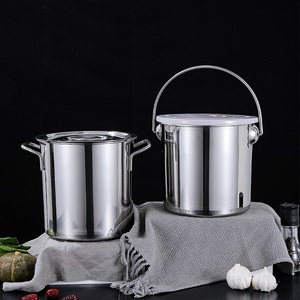 不绣钢锈桶卤水桶米桶加厚桶煲汤桶商用燃气熬骨头锅大容量高汤锅