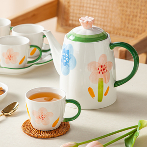 家用陶瓷釉下彩中式小茶杯主人杯功夫茶具创意高颜值咖啡牛奶杯子