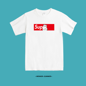 欧美潮牌supreme联名贱猫情侣装短袖t恤男女superme官网旗舰半袖t