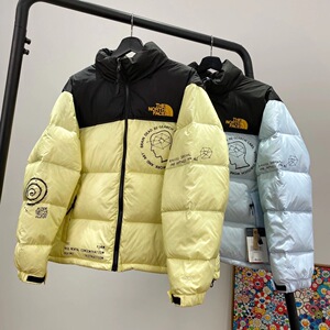 北面brain dead脑死亡联名羽绒服男女情侣款冬季保暖涂鸦运动外套