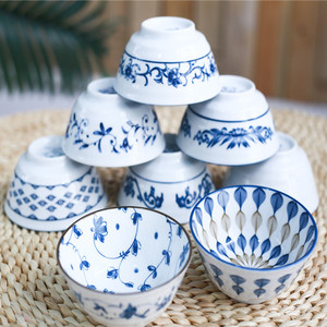 日式饭碗蘸料碗迷你调味小碗釉下彩陶瓷家用米饭碗火锅料碗餐具
