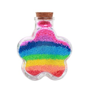 新品沙画瓶diy手工材料木塞玻璃星星瓶流沙细沙彩沙许愿瓶
