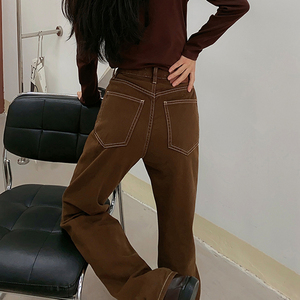 临典旗舰店天猫棕色裤子女欧美式复古高街头vibe风甜酷辣妹休闲直筒