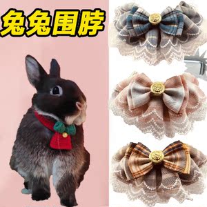 兔子项圈围脖宠物兔兔专用口水巾衣服铃铛侏儒垂耳兔装饰驱虫用品