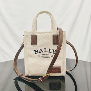 bally/巴利女包 春夏字母logo双肩带迷你帆布托特手提单肩斜跨包